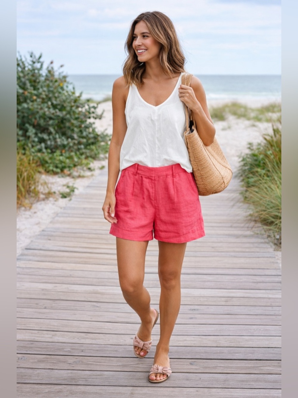 J.Crew High-rise pleated suit short in Chelsea linen-cupro blend